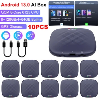 1/5 /10ШТ CarlinKit CarPlay Ai Box Android 13 QCM6125 8-ядерный Беспроводной CarPlay WiFi 2.4 + 5G AI-боксы Bluetooth-совместимые Ai-боксы