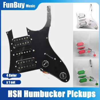 1 комплект гитарных звукоснимателей HSH Humbucker с предварительно подключенной накладкой для гитары, Загруженные Предварительно Подключенные звукосниматели с накладкой для царапин
