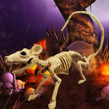 1 шт. Украшение из скелета мыши на Хэллоуин, Жуткий скелет мыши, реалистичная кость скелета животного для праздничного украшения вечеринки
