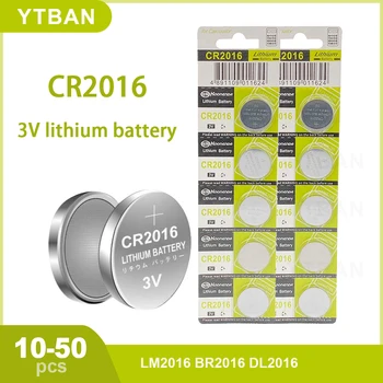 10-50шт 3V CR2016 Кнопочные Батарейки LM2016 BR2016 DL2016 Ячейка Монета Литиевая Батарея для Часов Электронные Игрушечные Калькуляторы
