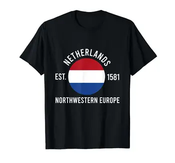 100% Хлопок Флаг Дня независимости Нидерландов Est 1581 Сувенирная подарочная футболка Для МУЖЧИН И женщин, футболки УНИСЕКС, Размер S-6XL