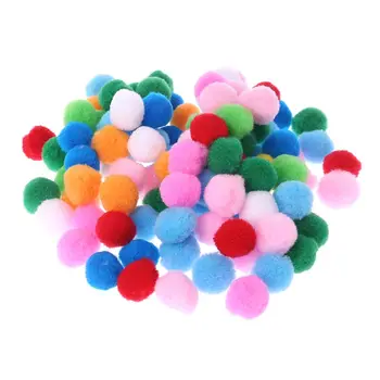 100шт мягких круглых шариковых помпонов Разноцветные помпоны 30 мм DIY Crafts