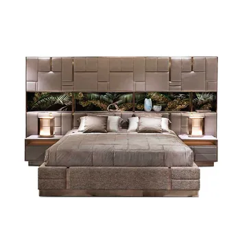 180*200 мягкая ткань двуспальная кровать в спальне роскошный итальянский дизайн мебель для спальни современный стиль книжный шкаф изголовье кровати
