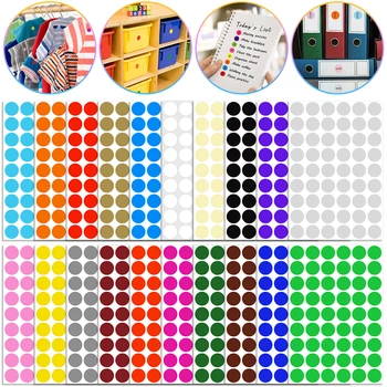 20 листов цветных точечных наклеек, круглые этикетки, наклейки со смешанным цветовым кодированием, наклейка в виде круга и точки для детских подарков, канцелярских принадлежностей для офиса и класса