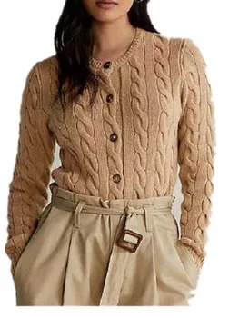 2023 Осень/Зима, новый вязаный кардиган, Винтажный свитер с вышивкой пони высокого качества