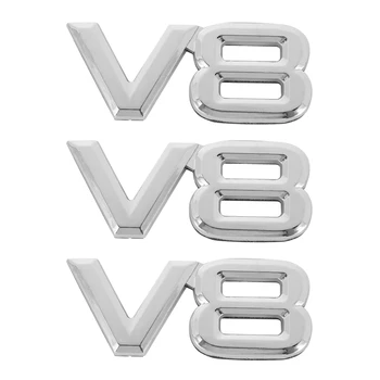 3X7,5X3,5 см Авто наклейки V8 3D хромированная наклейка Значок эмблема