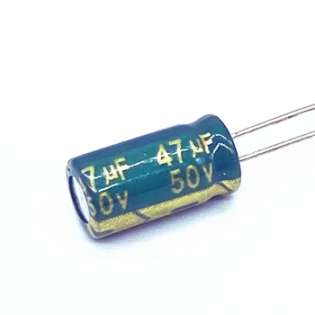 500 шт./лот высокочастотный низкоомный 50 В 47 МКФ алюминиевый электролитический конденсатор размер 6*12 47 МКФ 50 В 20 В%