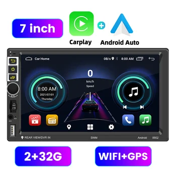 7-дюймовое Android-радио, Автомобильная стереосистема, 2 Din Con Pantalla С беспроводным Apple Carplay Android Auto WIFI, GPS-навигатор, MP5-плеер.
