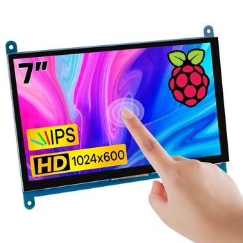 7-дюймовый IPS ЖК-дисплей с сенсорным экраном и емкостным экраном 1024 × 600, HDMI-совместимый монитор для Raspberry Pi, BB Black, Windows