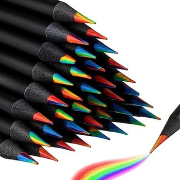 7-цветная радужная ручка, многоцветный градиентный цветной карандаш, красочные креативные смешанные волшебные канцелярские принадлежности
