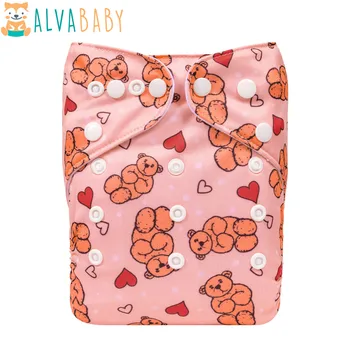 ALVABABY Детский карманный подгузник, моющийся подгузник из детской ткани, многоразовый для ребенка весом от 3 кг до 15 кг, оболочка для подгузника