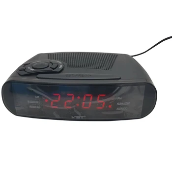 AM / FM-радио Светодиодный цифровой будильник с функцией повтора, резервного копирования батареи Настольные будильники для спален
