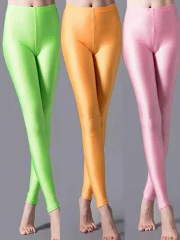 CUHAKCI Летние леггинсы Неоновые Узкие леггинсы для фитнеса Женские сексуальные однотонные эластичные женские брюки-карандаш из спандекса ярких цветов
