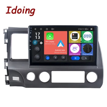 Idoing Автомобильный Радиоплеер Qualcomm Android с GPS Навигацией Для Honda Civic8 FK FN FD 2005-2012 CarplayAuto Bluetooth Головное Устройство DTS