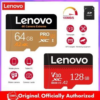 Lenovo 64GB C10 Micro TF / SD Карта Ultra UHS-I Карта Памяти 32GB 128GB A2 U3 SD Флэш-Карта Для Планшетов Камера Дрон Nintendo Switch