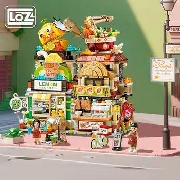 Loz/ Loz Lemon Tea Shop Улитка Рисовая лапша Складная Street View Игрушки из мелких частиц в виде строительных блоков Модель сборки