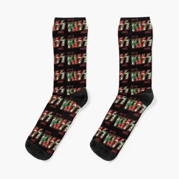 Merry Kiss-Mas Christmas Kiss Логотип группы Красные Темные Носки Носки для бега мужские нескользящие футбольные чулки баскетбольные женские носки