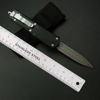 Micro OTF Tech Knife Combat серии Troo Лезвие из дамасской стали твердостью 59HRC, ручка из цинково-алюминиевого сплава, карманный нож для самообороны