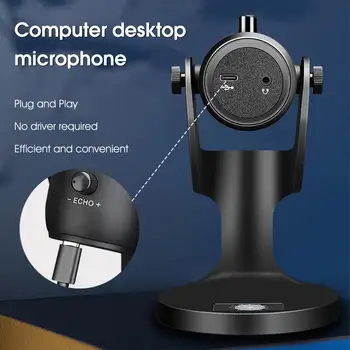 MU900 Практичный компьютерный микрофон RGB Красочный свет HiFi Конденсаторный микрофон с вращением на 360 градусов Предотвращает выдувание