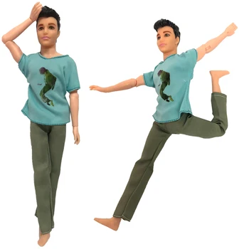 NK 1 Комплект Принц Зеленый Повседневная Одежда Ручной Работы Модные Наряды Для Барби Аксессуары Кукла Бойфренд Для Куклы Кен Детская Подарочная Игрушка