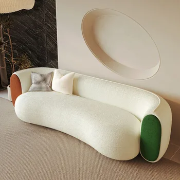 Nordic Cloud Изогнутый диван в стиле гостиной Дизайн гостиной 3-местный диван Европейский Белый Минималистичный Muebles Hogar Мебель для дома