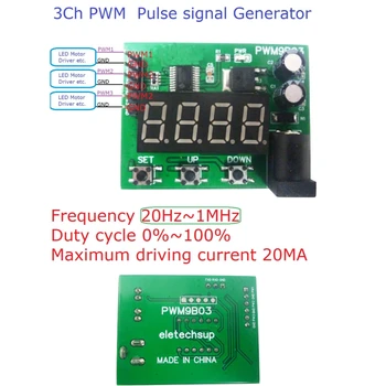 PWM9B03 3Ch Генератор Сигналов С Функцией PWM 20 Гц-1 МГц, Частота Рабочего Цикла, Прямоугольный Регулируемый Модуль для Светодиода Двигателя Arduiuo