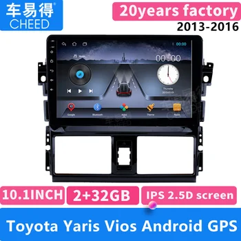 Radio con GPS para coche, reproductor Multimedia estéreo con Android, Carplay, para Toyota Vios Yaris 2013, 2014, 2015, 2016
