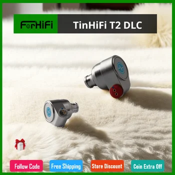 TinHiFi T2 DLC Версии 2022 Флагманский 10-Миллиметровый Динамический Драйвер Для Внутриканальных Мониторов Наушников IEMs с 5N Посеребренным Кабелем OFC 3,5 мм