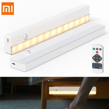 Xiaomi Night Light С Датчиком Движения Перезаряжаемый USB Беспроводной Светодиодный Ночник С Дистанционным Управлением Для Спальни Кухонного Шкафа