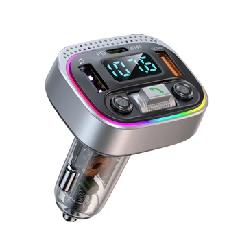 Автомобильные зарядные устройства Адаптер FM-передатчика Беспроводной аудиоприемник громкой связи MP3-плеер