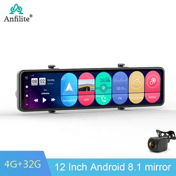 Автомобильный Видеорегистратор ADAS Android 8.1 Автомобильное Зеркало Dash Cam Bluetooth 4G GPS Навигация 1080P Камера Заднего Вида Видеорегистратор с Двойным Объективом 24-Часовая Парковка