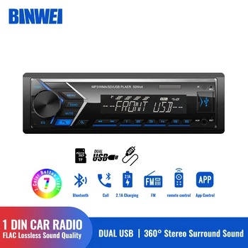 Автомобильный мультимедийный плеер BINWEI 1 Din Автомагнитола Bluetooth 12 В Fm Автомобильный стереоприемник MP3-плеер Вход Aux SD/TF/USB