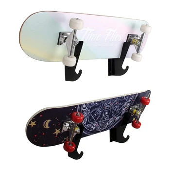 Акриловые настенные вешалки для скейтбординга с крючками Надежно демонстрируют горизонтальное хранение.