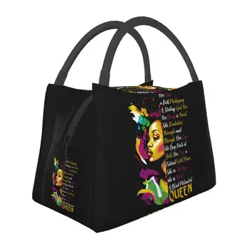 Американская Африканская девушка, Черная Женская сумка для ланча, портативный термоизолированный ланч-бокс для пикника на открытом воздухе, многофункциональные пакеты для еды