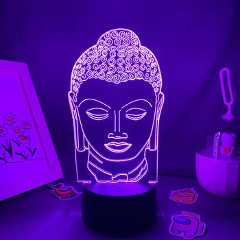 Будда Бодхисаттва 3D Светодиодные Неоновые Ночные Огни Подарок на День Рождения для Друга Спальня Манга Декор Самая Продаваемая Лавовая Лампа Будда Рождественский Подарок