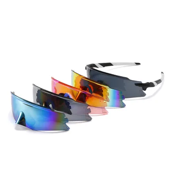 Велосипедные солнцезащитные очки для мужчин и женщин UV400 Специальной формы, красочные зеркальные очки для спорта на открытом воздухе, защита от ветра и песка