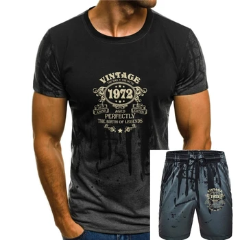 Винтаж 1972 года, Футболки на день рождения The Man The Birth Of Legends, мужская хлопковая футболка, футболки с коротким рукавом, одежда для подарков на день рождения