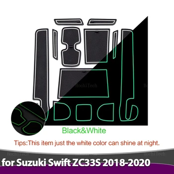 Внутренний Противоскользящий коврик, Дверная Прорезь, Подушка для чашки, Резиновый коврик для Suzuki Swift ZC33S 2018 2019 2020