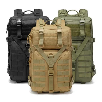 Военный тактический рюкзак YUNFANG, Штурмовой рюкзак большой емкости 45-55 фунтов, подходит для кемпинга, рыбалки, спорта на открытом воздухе.
