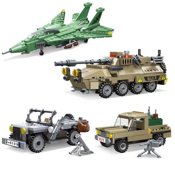 Вторая мировая война, армия WW2, солдаты, истребитель, танк, модель бронированной машины, строительные блоки, кирпичи, игрушки в подарок
