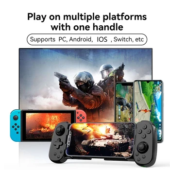Выдвижной игровой ручной контроллер Gamepad с 3 режимами подключения, совместимый с Bluetooth 5.0 для ПК PS4 Switch для Android / iOS / Wins