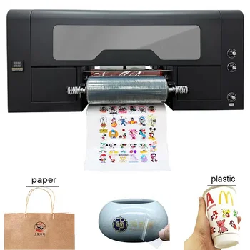 Горячий УФ-принтер DTF формата A3, УФ-наклейка для переноса, пленка AB, планшетные картонные стаканчики, бутылочное стекло, металлическая УФ-печатная машина