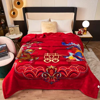Двухслойные одеяла из норки Рашель Для кроватей, Зимние Мягкие, теплые, пушистые, утолщенные, флисовые, Одноместные, двойные одеяла из искусственного меха