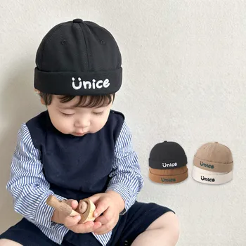 Детская Шляпа Арендодателя С Корейской буквенной вышивкой, простая Однотонная Детская Шапочка, Повседневная Универсальная Детская Кепка для дыни