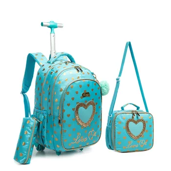 Детский школьный рюкзак на колесиках, школьный рюкзак на колесиках для девочек, сумка SchooTrolley на колесиках, детские дорожные сумки для багажа на тележке