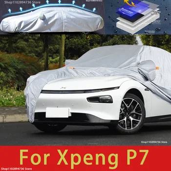 Для Xpeng P7 Наружная защита, полные автомобильные чехлы, снежный покров, солнцезащитный козырек, Водонепроницаемые пылезащитные внешние автомобильные аксессуары