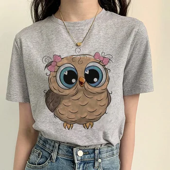Женская уличная одежда Owl top, футболка с мангой, женская дизайнерская графическая одежда