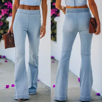 Женские узкие джинсовые брюки с пуговицами, высокой талией, молнией, эластичные джинсовые брюки, эластичные рваные джинсовые брюки с высокой талией, обтягивающие джинсы-стрейч