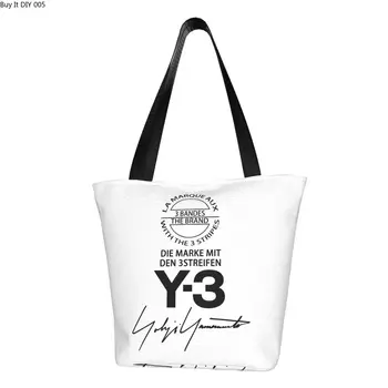 Изготовленная на заказ холщовая сумка для покупок Y3 Yohji Yamamoto, женские сумки-тоут для покупок из вторсырья