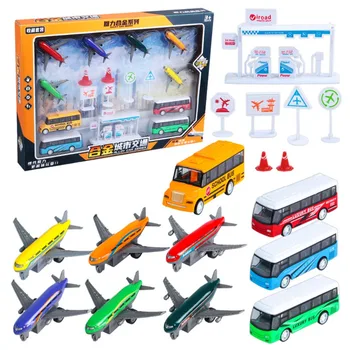 Комбинированные металлические игрушки для моделей авиационных автобусов, детские рождественские игрушки и подарки